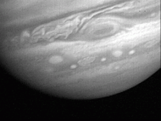 Jupiter’s Great Red Spot, seen from the Voyager 1 probe. Credits: NASA